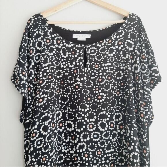 IN EVERY STORY Penningtons Floral Abstract Light Blouse Drop Shoulder Top Sz 2XL - Picture 3 of 11